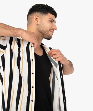 Chemise homme rayée à manches courtes vue2 - GEMO (HOMME) - GEMO