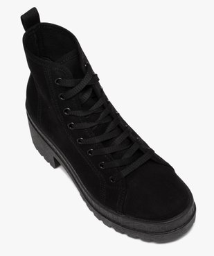 Tennis femme mid-cut en toile unie à talon et semelle crantée vue5 - GEMO (SPORTSWR) - GEMO