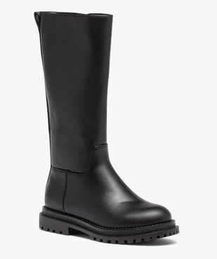 Bottes fille plates unies et fourrées à zip vue2 - GEMO (ENFANT) - GEMO