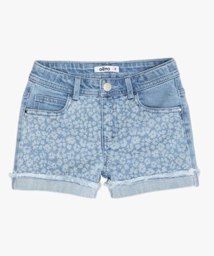 Short fille en jean à motifs et bords francs vue1 - GEMO (ENFANT) - GEMO
