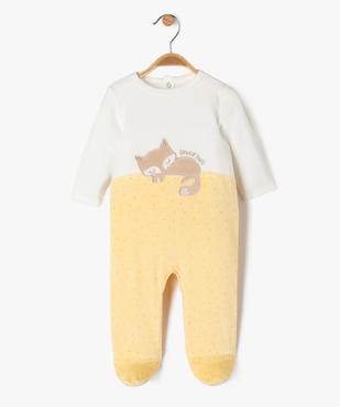 Pyjama en velours avec motif renard bébé fille vue1 - GEMO 4G BEBE - GEMO