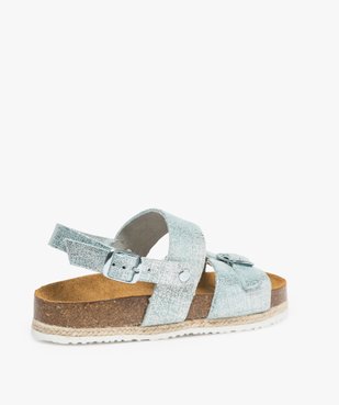 Sandales fille en cuir brillant fermeture à boucle vue4 - GEMO (ENFANT) - GEMO