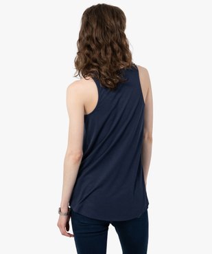 Débardeur femme en maille fluide à motifs et dos rallongé vue3 - GEMO(FEMME PAP) - GEMO