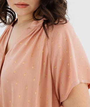 Blouse à manches courtes à motifs pailletés femme grande taille vue2 - GEMO (G TAILLE) - GEMO