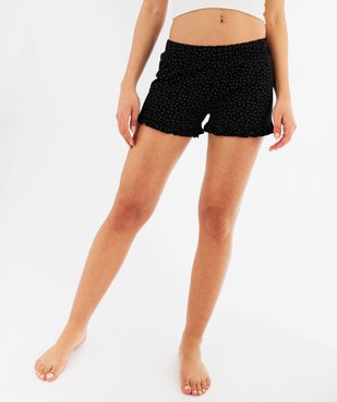 Short de pyjama avec finitions froncées femme vue1 - GEMO 4G FEMME - GEMO