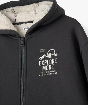 Sweat à capuche zippé avec doublure en sherpa garçon vue2 - GEMO (JUNIOR) - GEMO