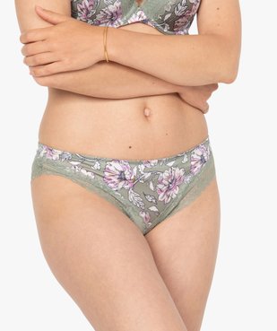 Culotte femme à motifs fleuris et dentelle vue1 - GEMO(HOMWR FEM) - GEMO