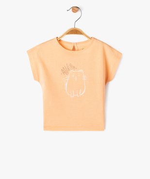 Tee-shirt manches courtes imprimé coupe loose bébé fille vue1 - GEMO(BEBE DEBT) - GEMO