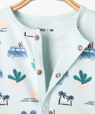 Pyjama dors-bien fermeture devant avec motifs palmiers bébé vue3 - GEMO 4G BEBE - GEMO