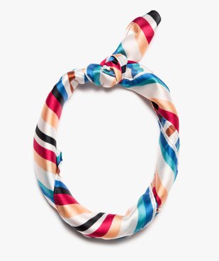 Foulard femme imprimé en matière satinée forme carrée vue2 - GEMO (ACCESS) - GEMO