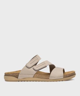 Sandales mules confort dessus cuir nubuck femme vue1 - G'FLEX - GEMO