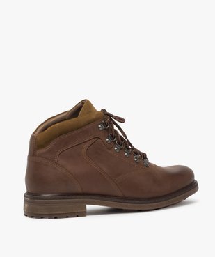 Boots homme avec dessus cuir lisse et lacets montagne vue4 - GEMO (CASUAL) - GEMO