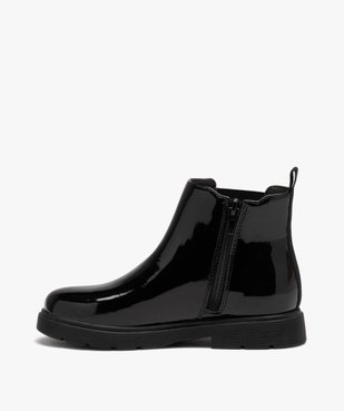 Boots fille unies dessus vernis à semelle crantée vue3 - GEMO (ENFANT) - GEMO