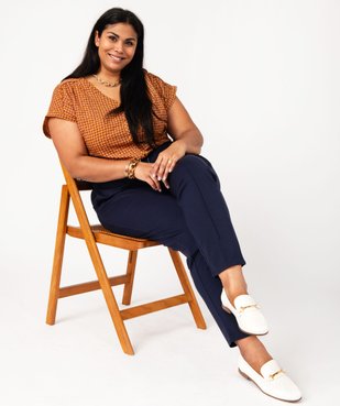 Pantalon femme grande taille avec couture sur l’avant vue1 - GEMO (G TAILLE) - GEMO