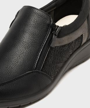 Derbies zippées à talon compensé femme - g'flex vue6 - G'FLEX - GEMO