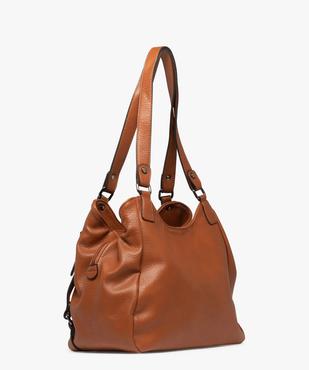Sac à main grand format en matière grainée et souple femme vue2 - GEMO (ACCESS) - GEMO