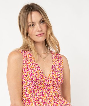 Robe courte sans manches à motifs fleuris femme vue2 - GEMO(FEMME PAP) - GEMO