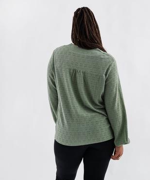 Blouse manches longues en maille ajourée femme grande taille vue3 - GEMO 4G GT - GEMO