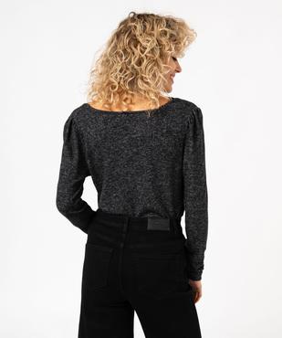 Tee-shirt à manches longues en maille avec col dentelle femme vue3 - GEMO(FEMME PAP) - GEMO