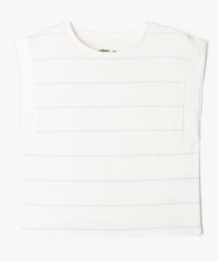 Tee-shirt manches ultra courtes à rayures coupe oversize fille vue1 - GEMO 4G FILLE - GEMO