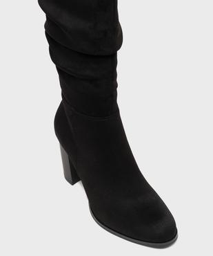 Bottes en suédine avec tige drapée femme - Follow Me vue5 - FOLLOW ME - GEMO