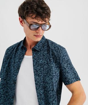 Chemise manches courtes en coton imprimé homme vue2 - GEMO 4G HOMME - GEMO