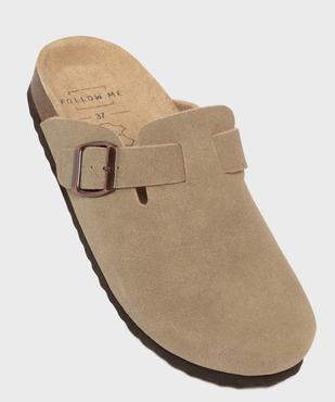 Sabots en suédine à semelle intérieure cuir anatomique femme - Follow Me vue5 - FOLLOW ME - GEMO