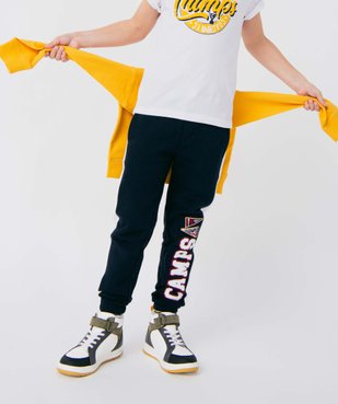 Pantalon de jogging garçon bicolore avec motif brodé - Camps United vue1 - CAMPS UNITED - GEMO