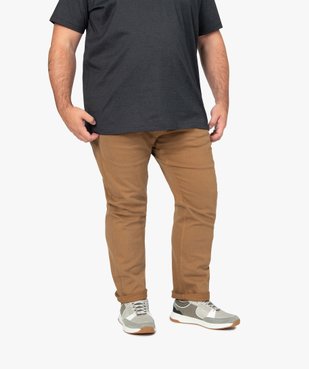 Pantalon homme coupe Straight en toile épaisse vue1 - GEMO (G TAILLE) - GEMO