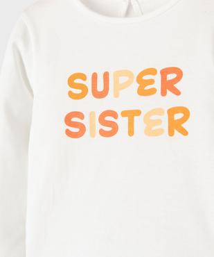 Tee-shirt manches longues à message bébé fille vue2 - GEMO 4G BEBE - GEMO