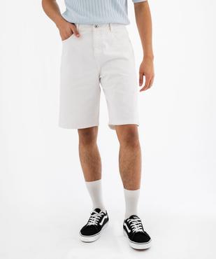 Bermuda en jean coloré coupe large homme vue1 - GEMO 4G HOMME - GEMO