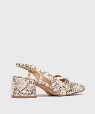 Escarpins slingback en matière embossée femme - Follow Me vue4 - FOLLOW ME - GEMO