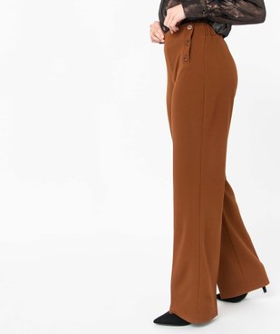 Pantalon femme coupe ample avec boutons sur les hanches vue1 - GEMO(FEMME PAP) - GEMO