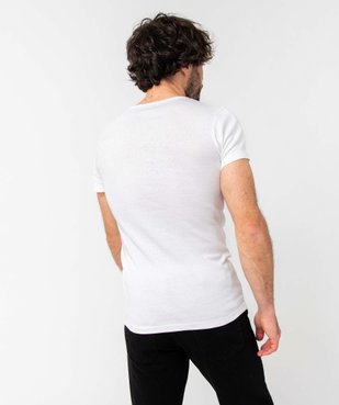 Tee-shirt homme à manches courtes et col rond en coton biologique (lot de 2) vue3 - GEMO 4G HOMME - GEMO