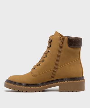 Boots à lacets et zip avec col texturé femme - Valentina Baldano vue3 - VALENTINA BALDA - GEMO