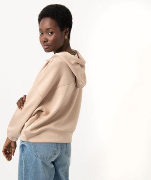 Sweat à capuche oversize avec col zippé femme vue3 - GEMO(FEMME PAP) - GEMO