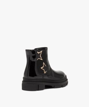 Boots fille style Chelsea dessus verni à semelle crantée et détails en étoile vue4 - GEMO(BEBE DEBT) - GEMO