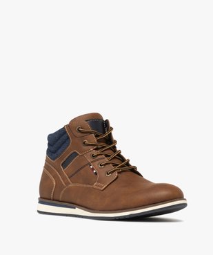 Baskets homme mid-cut casual à col denim  vue3 - URBAN STEPS - GEMO