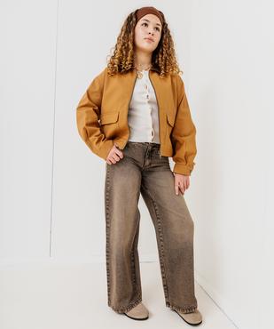 Jean loose coloré avec taille ajustable fille vue5 - GEMO 4G FILLE - GEMO