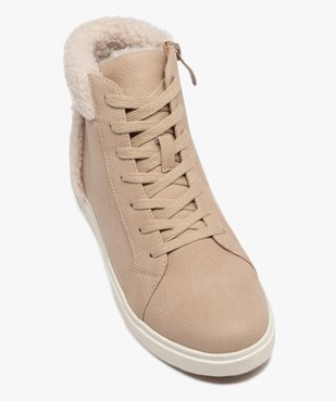 Baskets femme mid-cut unies à col sherpa vue5 - GEMO (SPORTSWR) - GEMO