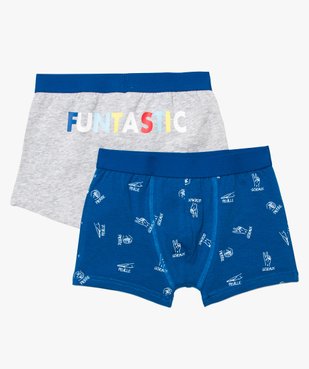 Boxer garçon en coton stretch à motifs colorés (lot de 2) vue1 - GEMO (ENFANT) - GEMO