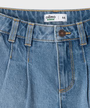 Short en jean à pinces avec taille ajustable fille vue2 - GEMO 4G FILLE - GEMO