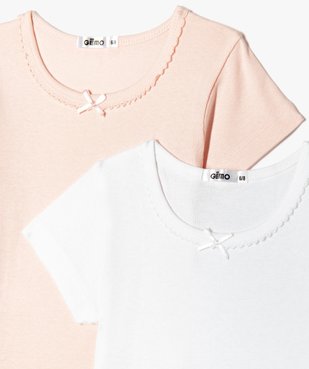 Tee-shirt à manches courtes fille (lot de 2) vue2 - GEMO 4G FILLE - GEMO