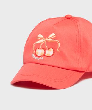 Casquette en coton brodée cerises bébé fille vue2 - GEMO 4G BEBE - GEMO