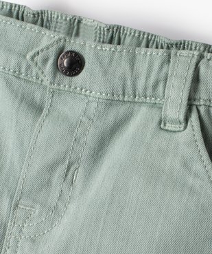 Pantalon bébé garçon uni en coton extensible vue2 - GEMO(BEBE DEBT) - GEMO