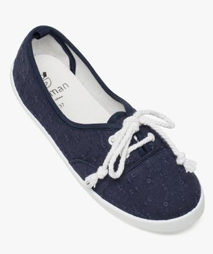 Tennis femme en toile unies avec lacets en cordelette vue5 - GEMO (SPORTSWR) - GEMO