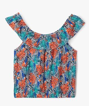 Blouse fluide imprimée à col Bardot volanté fille vue1 - GEMO 4G FILLE - GEMO