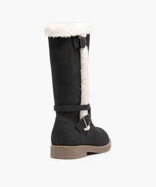 Bottes fille à talon plat et bordures en sherpa vue4 - GEMO (ENFANT) - GEMO