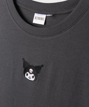 Tee-shirt manches courtes en jersey de coton imprimé devant et dos fille - Kuromi vue2 - KUROMI - GEMO