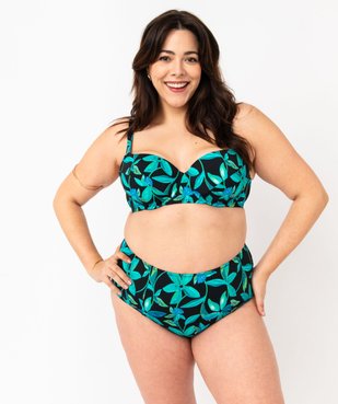 Haut de maillot de bain emboitant à motifs fleuris grande taille vue3 - GEMO 4G FEMME - GEMO